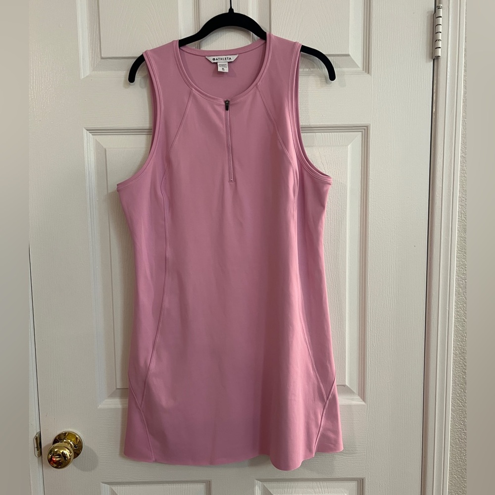 Athleta 'Ace' Pink Zip Front Tennis Dress - Women's XL - Picture 2 of 8